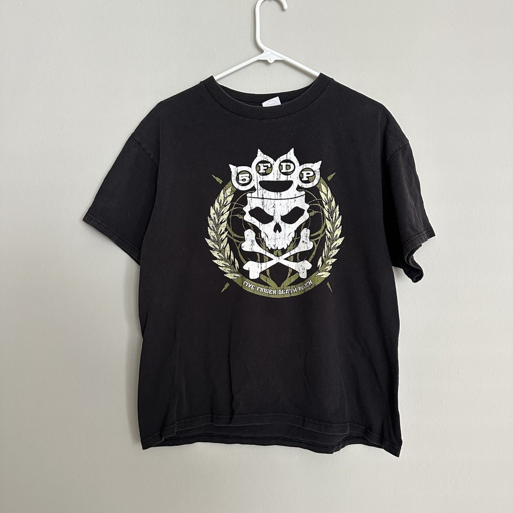 Five Finger Death Punch Brass Knuckles  T-Shirt Black Size Large 2012 Ish Tour